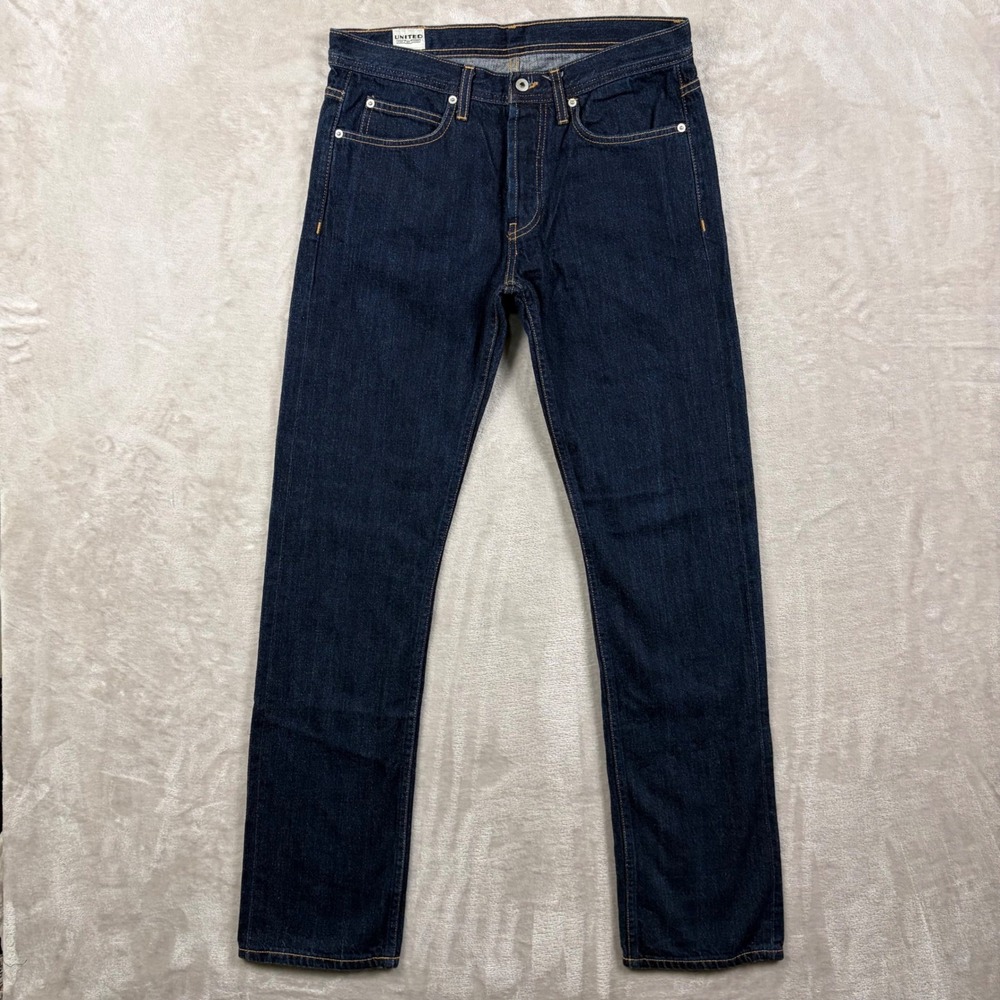 United Stock Dry Goods Mens Selvedge Indigo Straight Leg Jeans Narrow 32x32